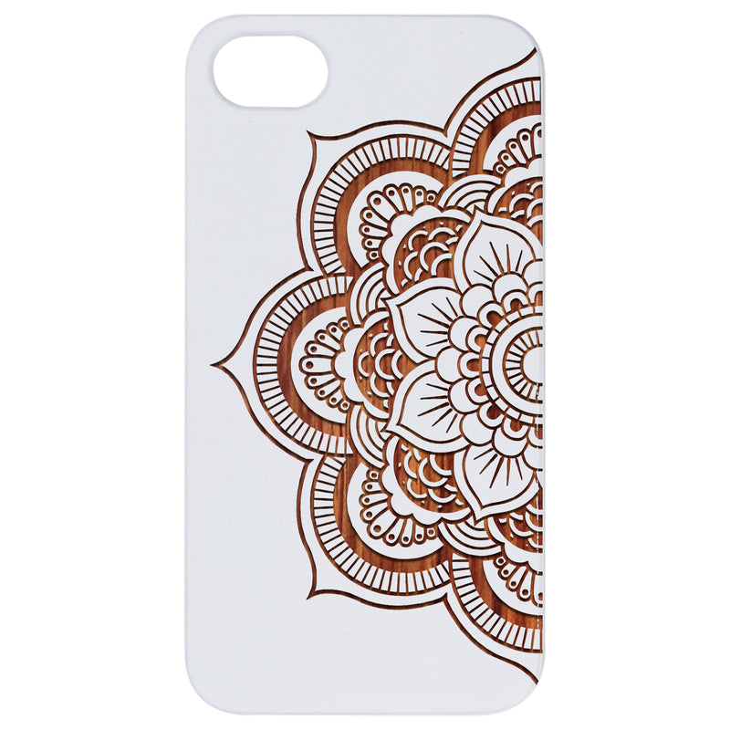 Half Mandala 2 - Engraved Wood Phone Case