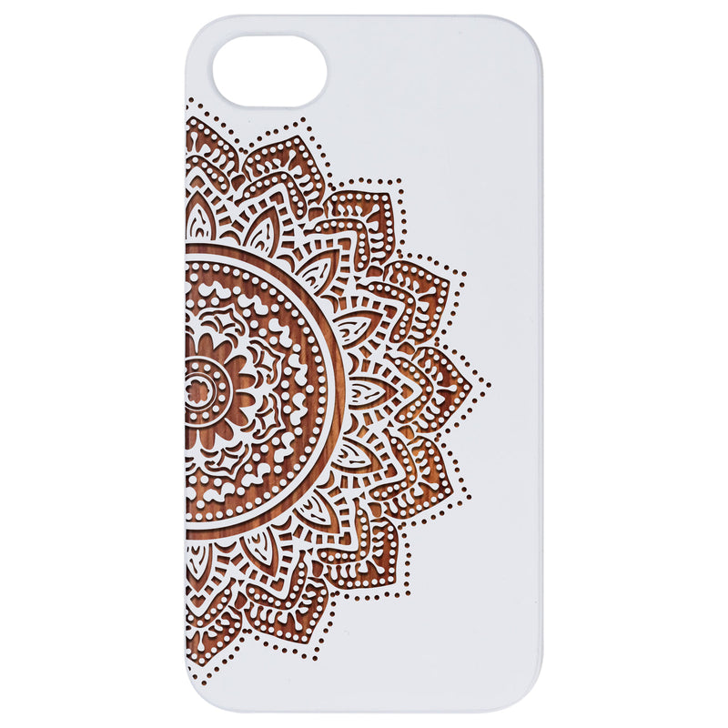 Half Mandala 1 - Engraved Wood Phone Case