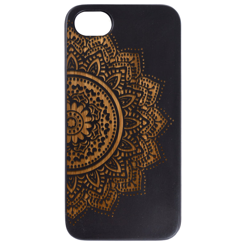 Half Mandala 1 - Engraved Wood Phone Case