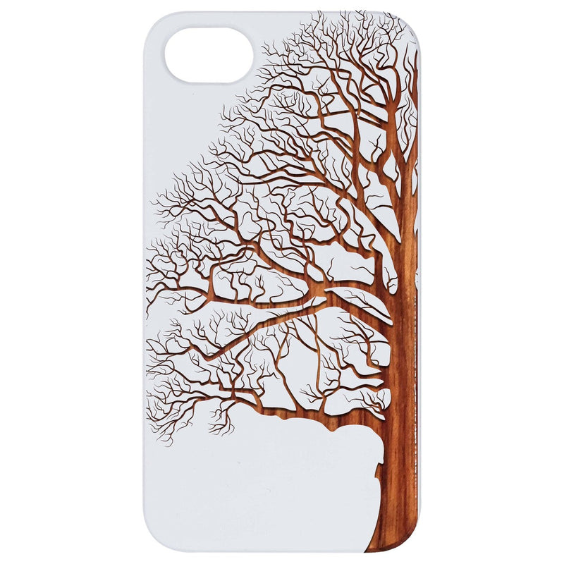 Half Tree - Engraved Wood Phone Case