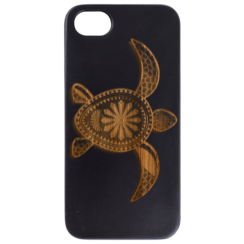 Hawaiian Turtle  - Engraved Wood Phone Case