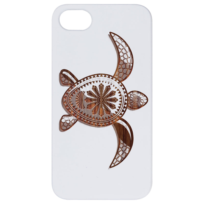 Hawaiian Turtle  - Engraved Wood Phone Case