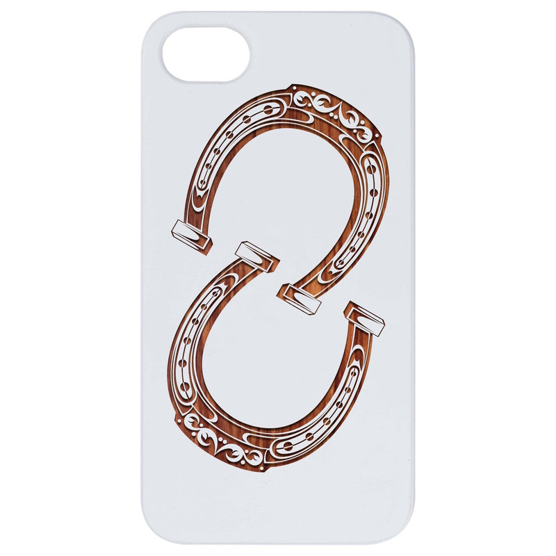 Horse Shoes - Engraved Wood Phone Case