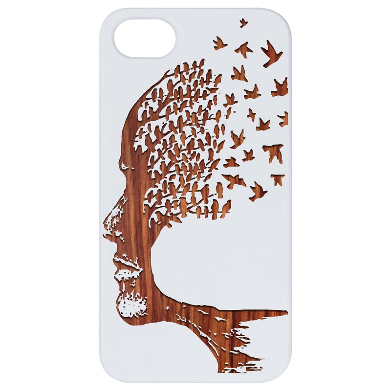 Human Head Tree - Engraved Wood Phone Case