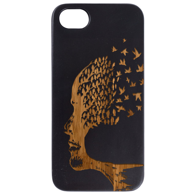 Human Head Tree - Engraved Wood Phone Case