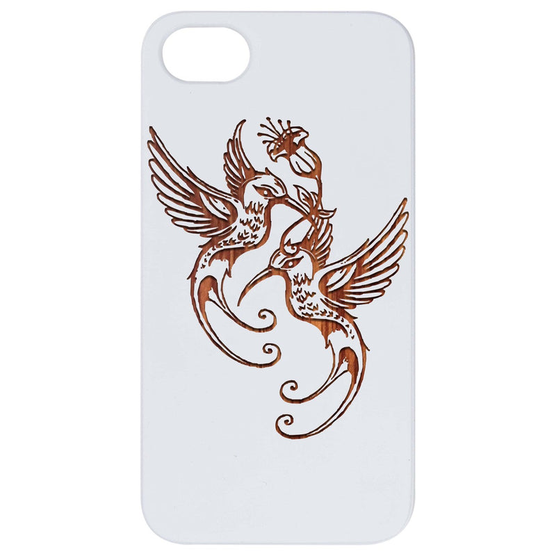 Humming Birds - Engraved Wood Phone Case