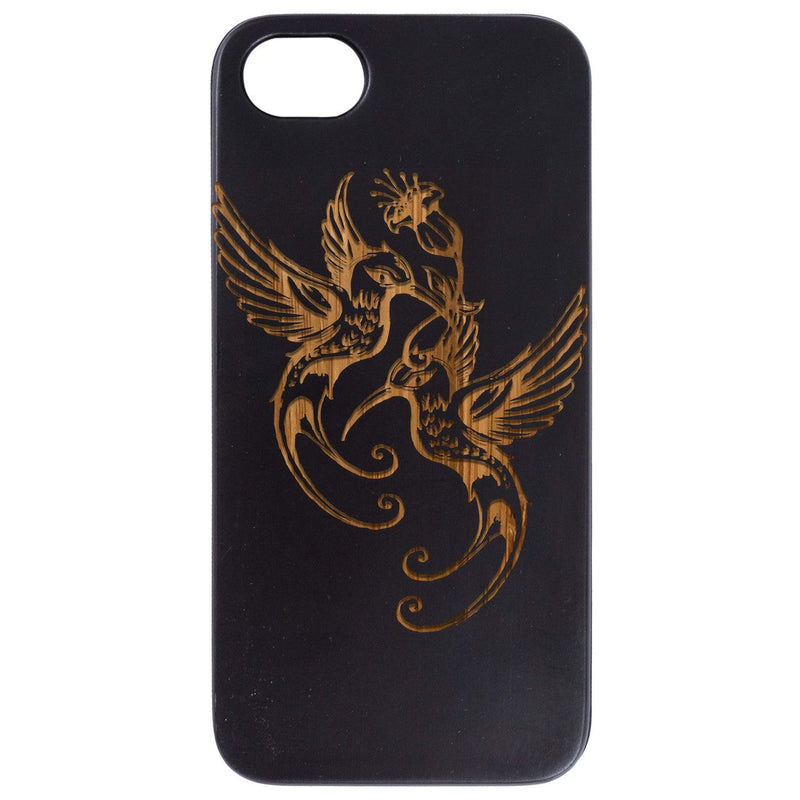 Humming Birds - Engraved Wood Phone Case