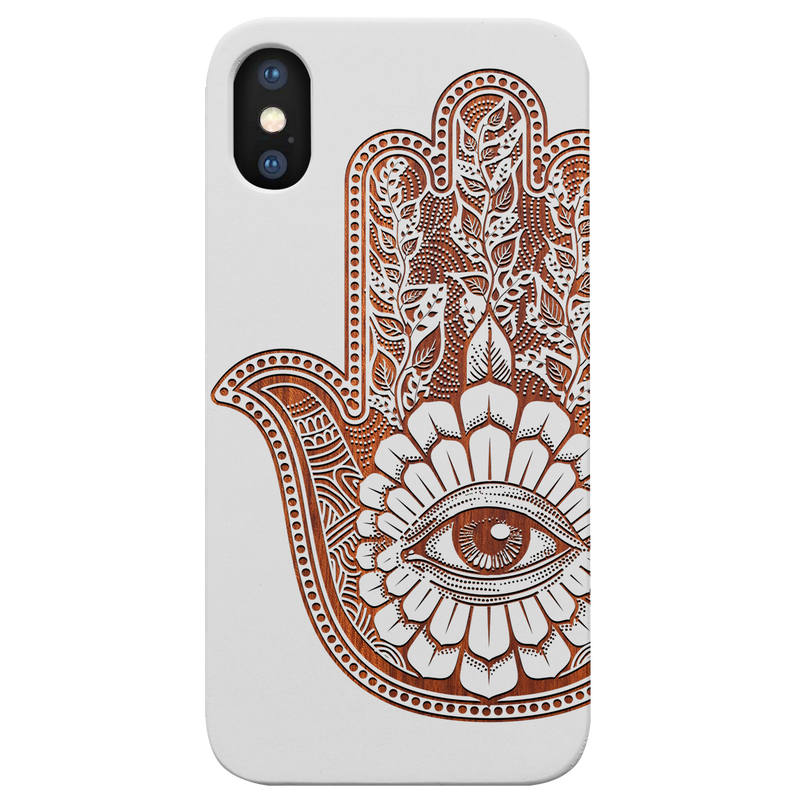 Hamsa 1 - Engraved Wood Phone Case