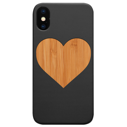 Heart Love Valentine Day- Engraved Wood Phone Case