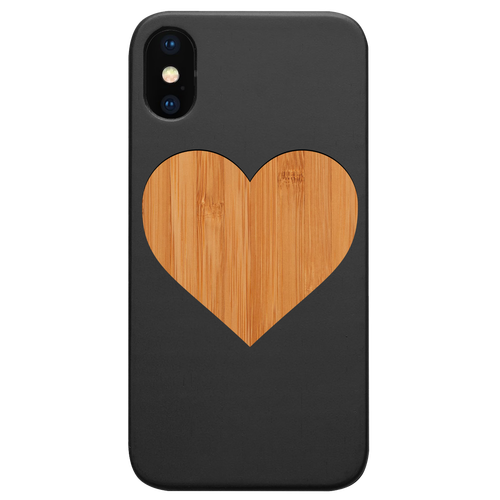 Heart Love Valentine Day- Engraved Wood Phone Case