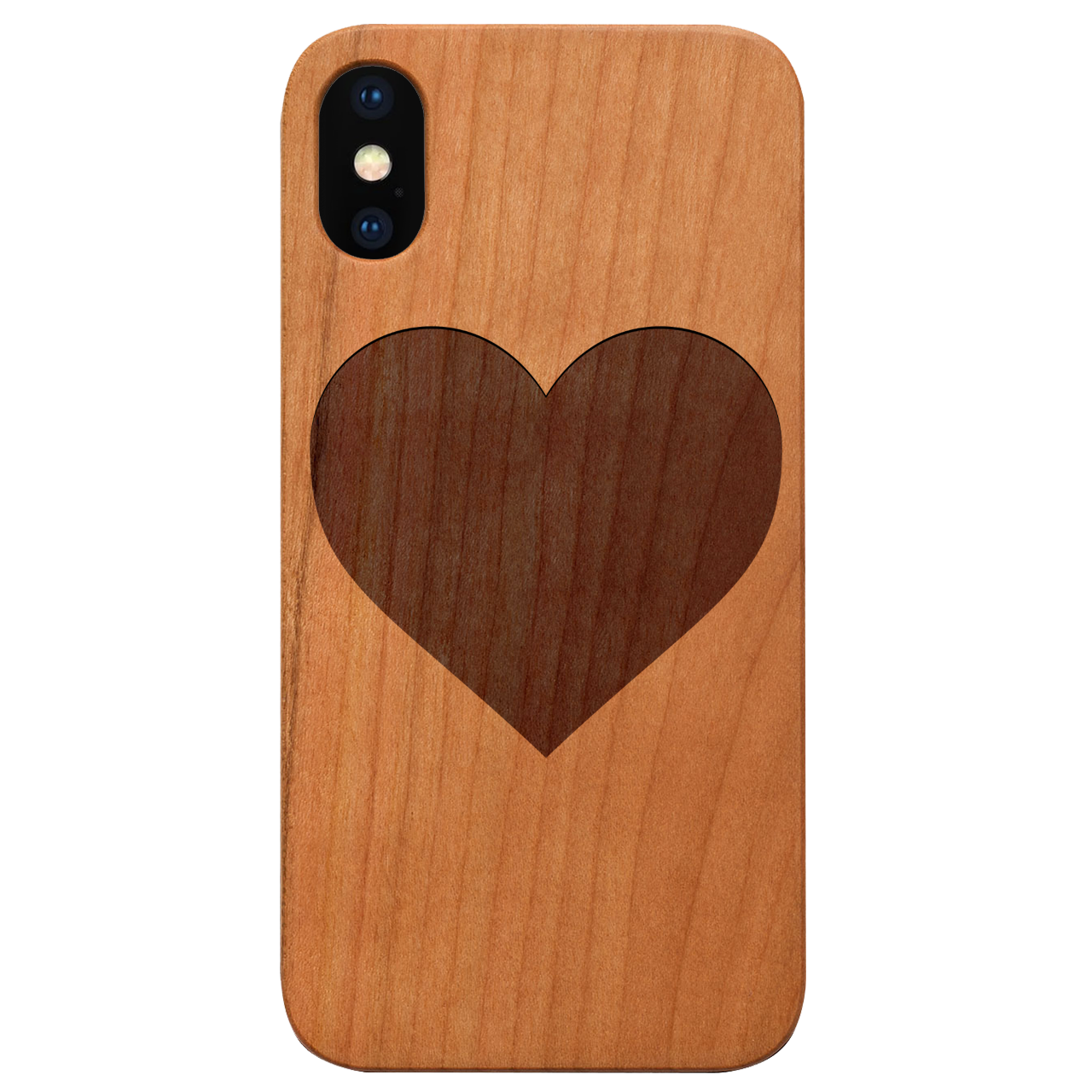 Heart Love Valentine Day- Engraved Wood Phone Case