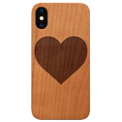 Heart Love Valentine Day- Engraved Wood Phone Case