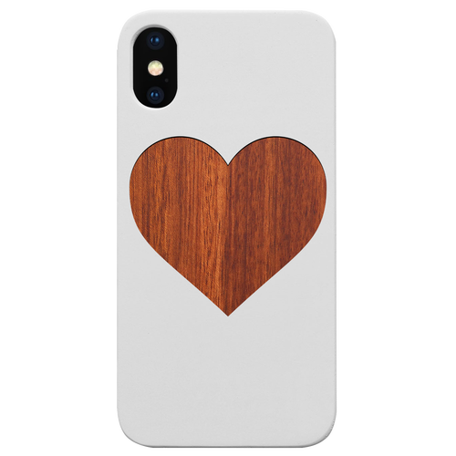 Heart Love Valentine Day- Engraved Wood Phone Case