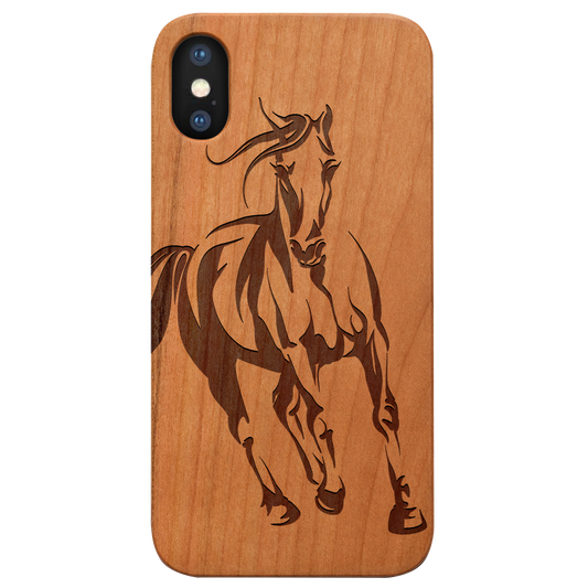 Horse 1 - Engraved Wood Phone Case