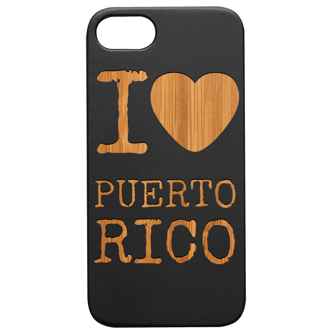 I Love Puerto Rico - Engraved Wood Phone Case