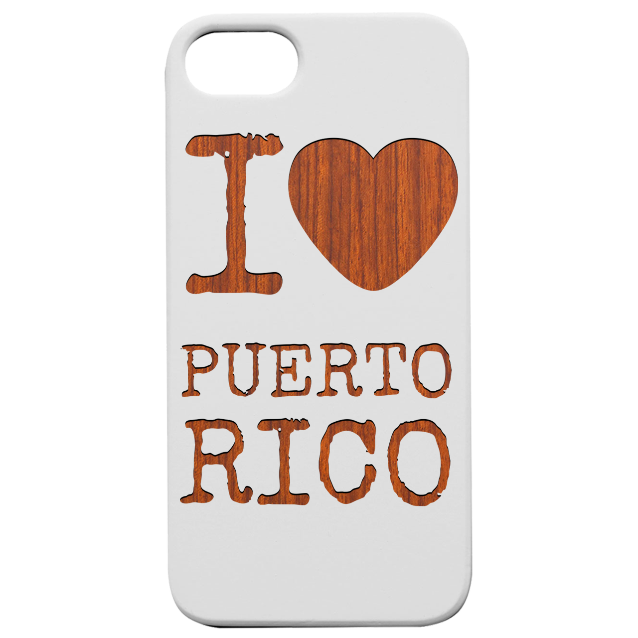 I Love Puerto Rico - Engraved Wood Phone Case