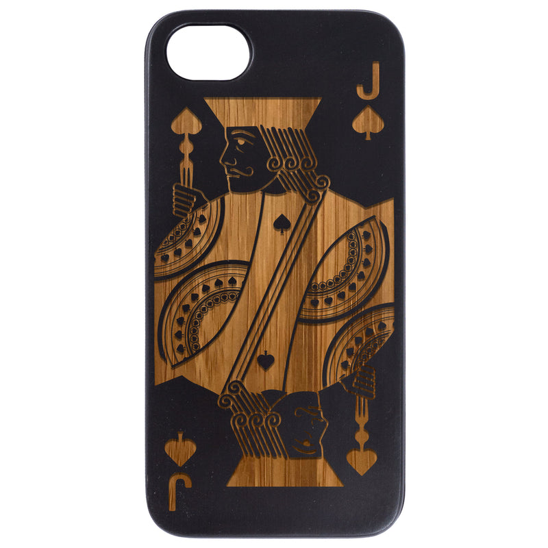 Jack Of Spades - Engraved Wood Phone Case