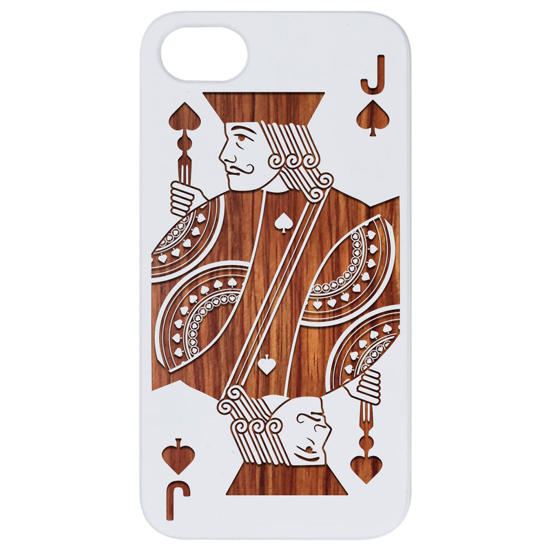 Jack Of Spades - Engraved Wood Phone Case