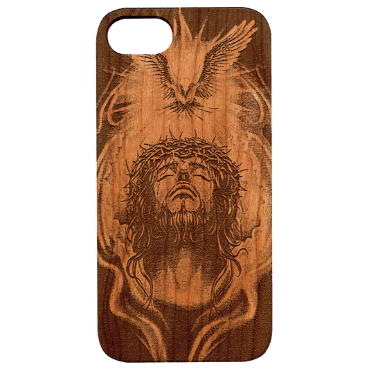 Jesus Crown - Engraved Wood Phone Case
