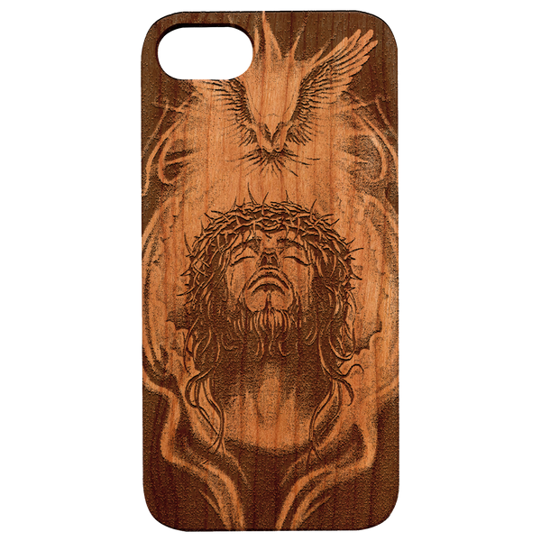 Jesus Crown - Engraved Wood Phone Case