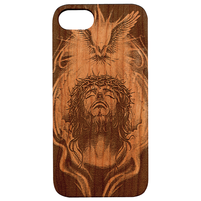 Jesus Crown - Engraved Wood Phone Case