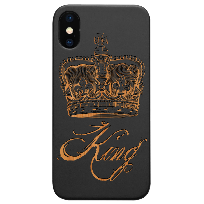 King Crown - Engraved Wood Phone Case