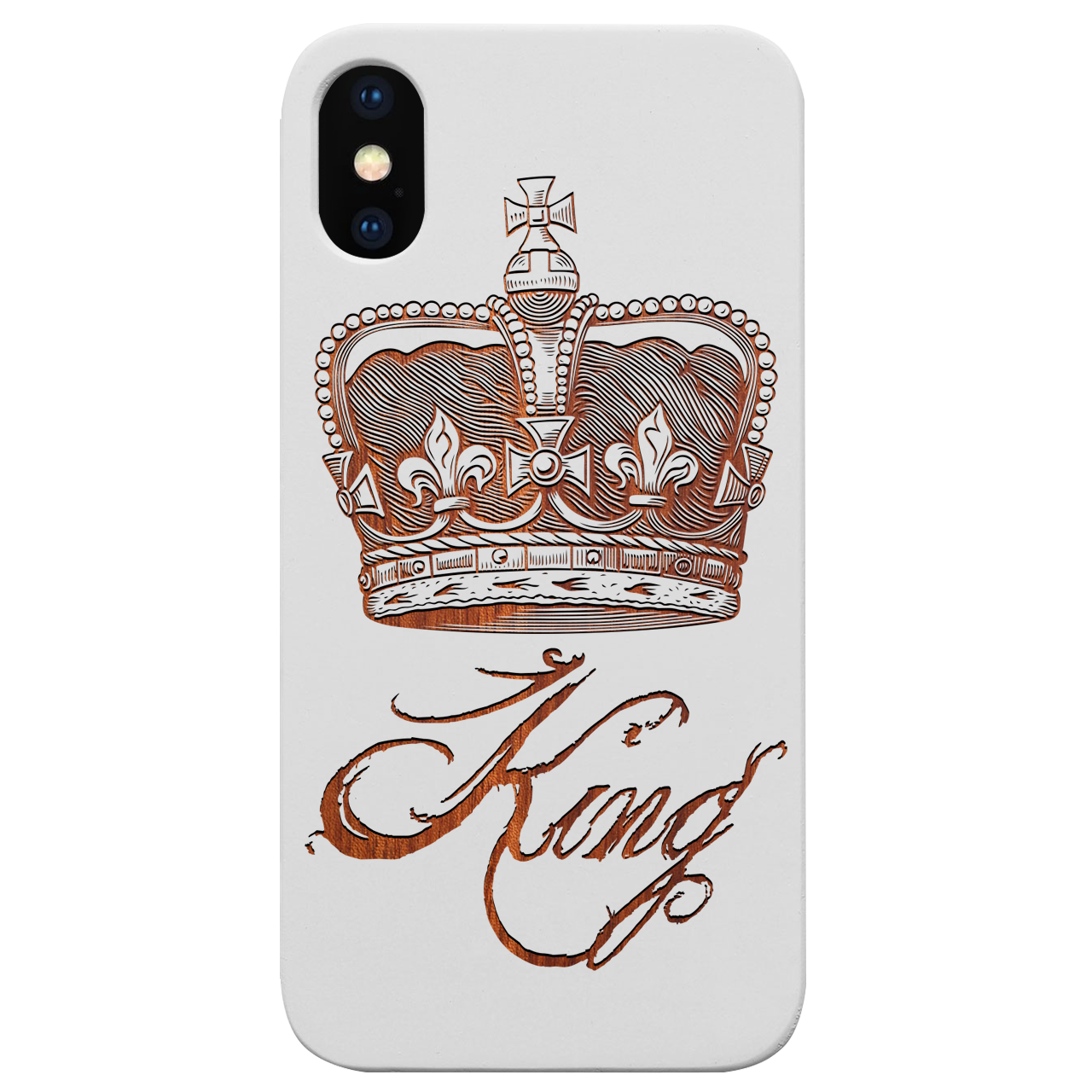 King Crown - Engraved Wood Phone Case