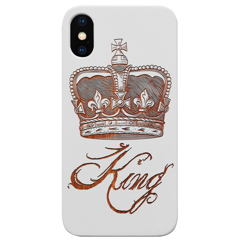 King Crown - Engraved Wood Phone Case
