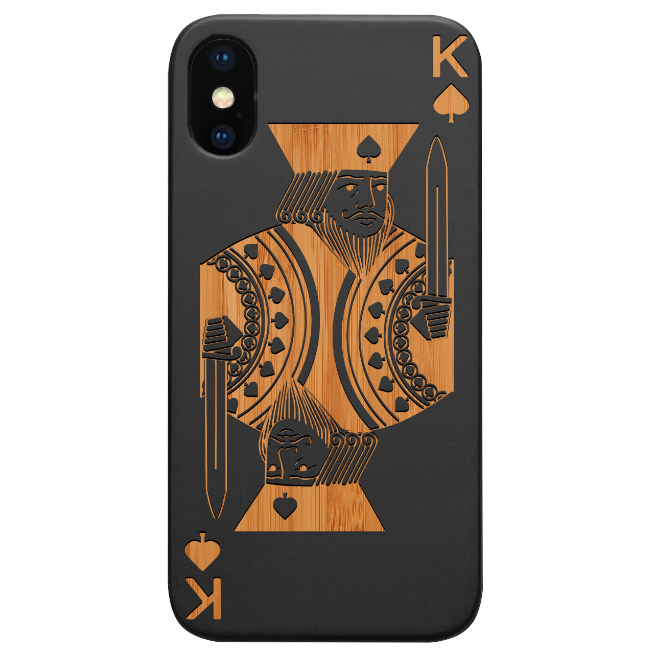 King of Spades - Engraved Wood Phone Case
