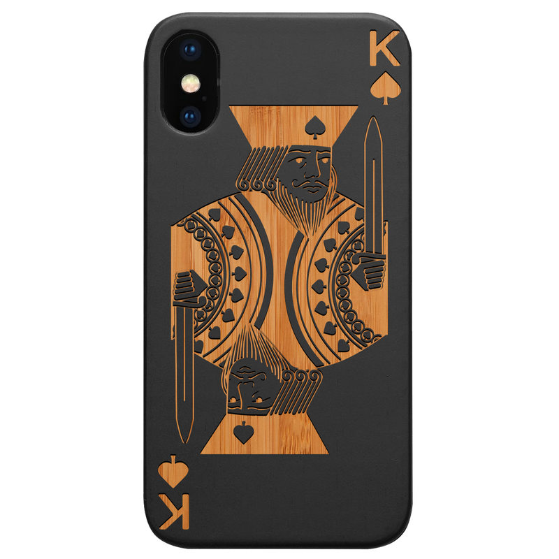 King of Spades - Engraved Wood Phone Case