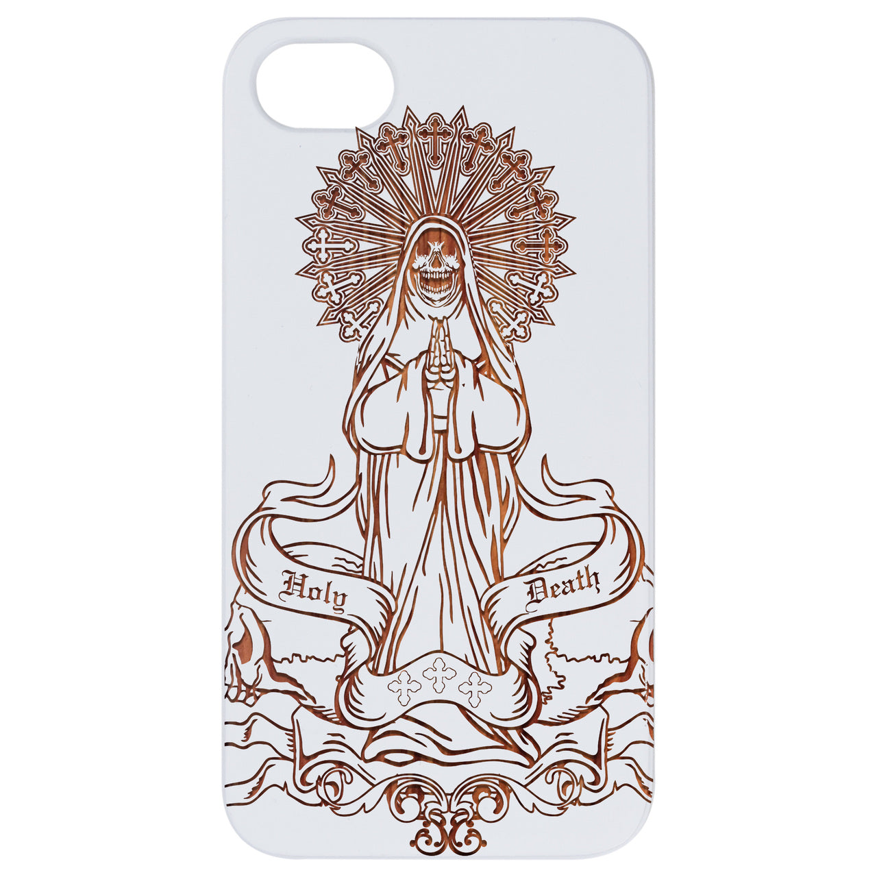 La Santa Muerte 1 - Engraved Wood Phone Case