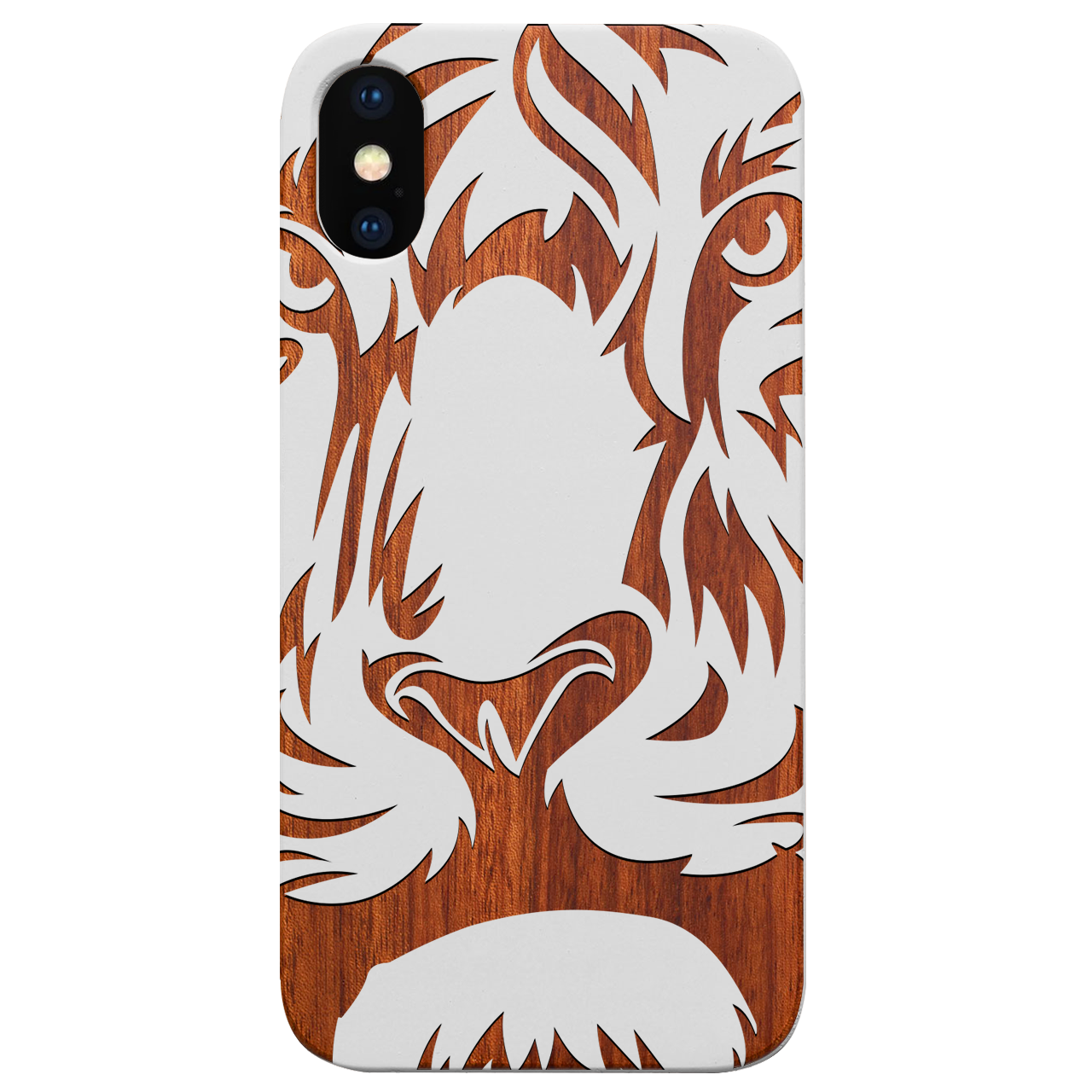 Lion Face 1 - Engraved Wood Phone Case
