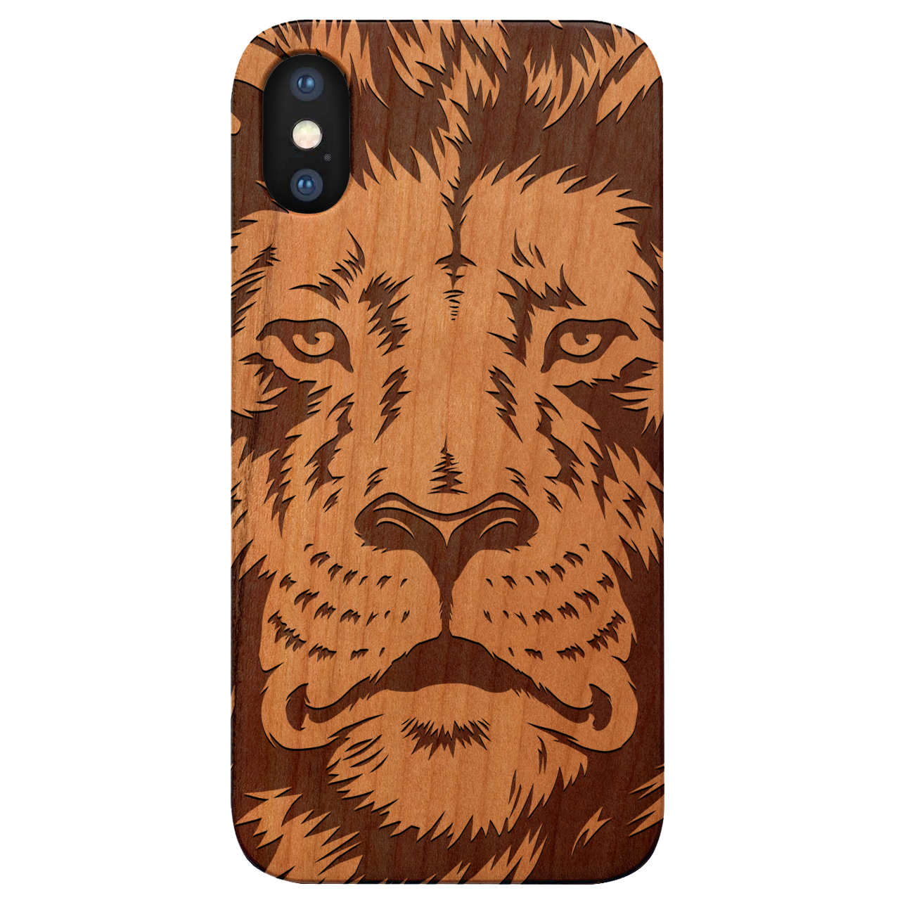 Lion Face 2 - Engraved Wood Phone Case