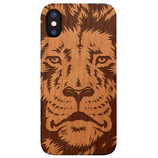 Lion Face 2 - Engraved Wood Phone Case