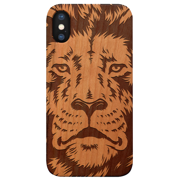 Lion Face 2 - Engraved Wood Phone Case
