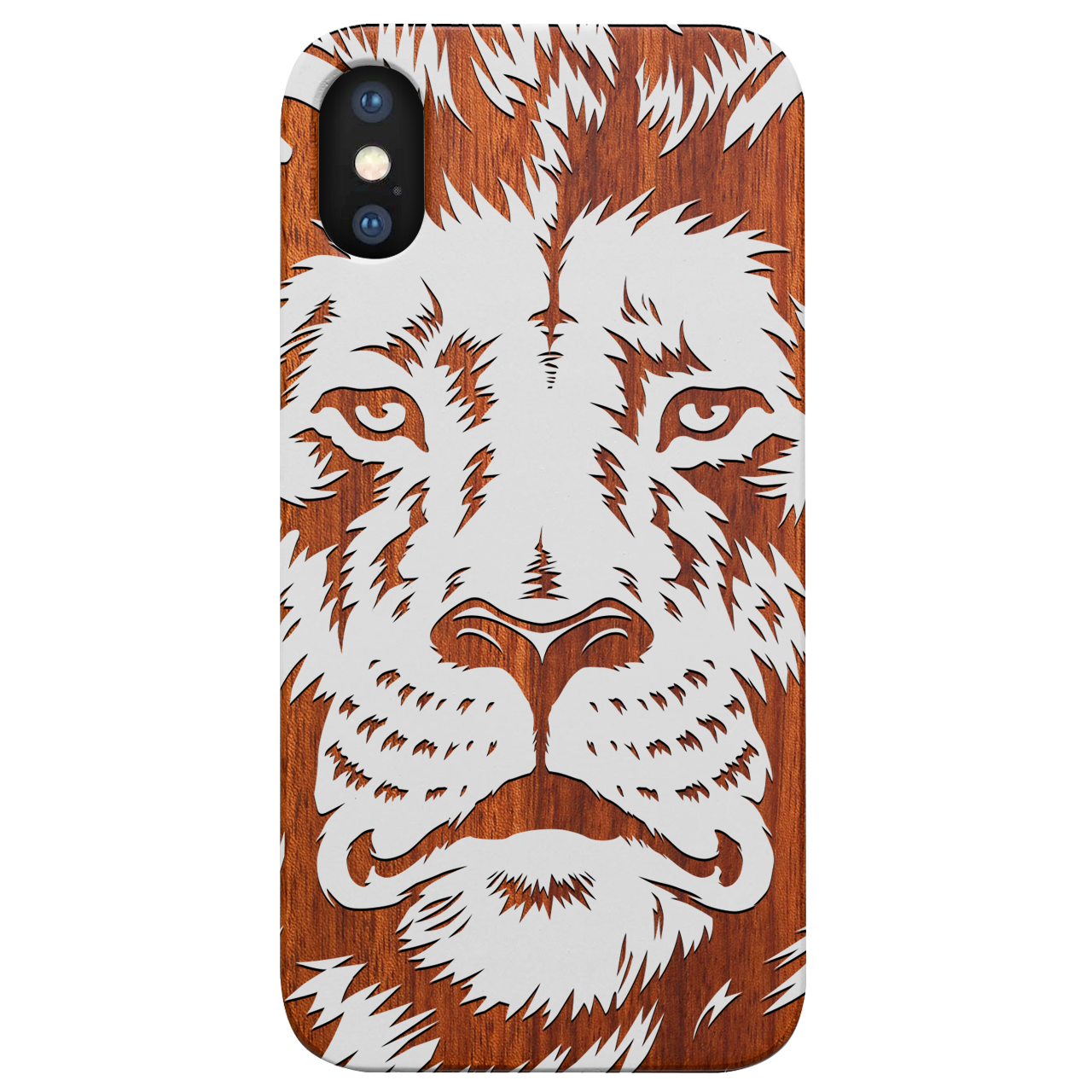 Lion Face 2 - Engraved Wood Phone Case