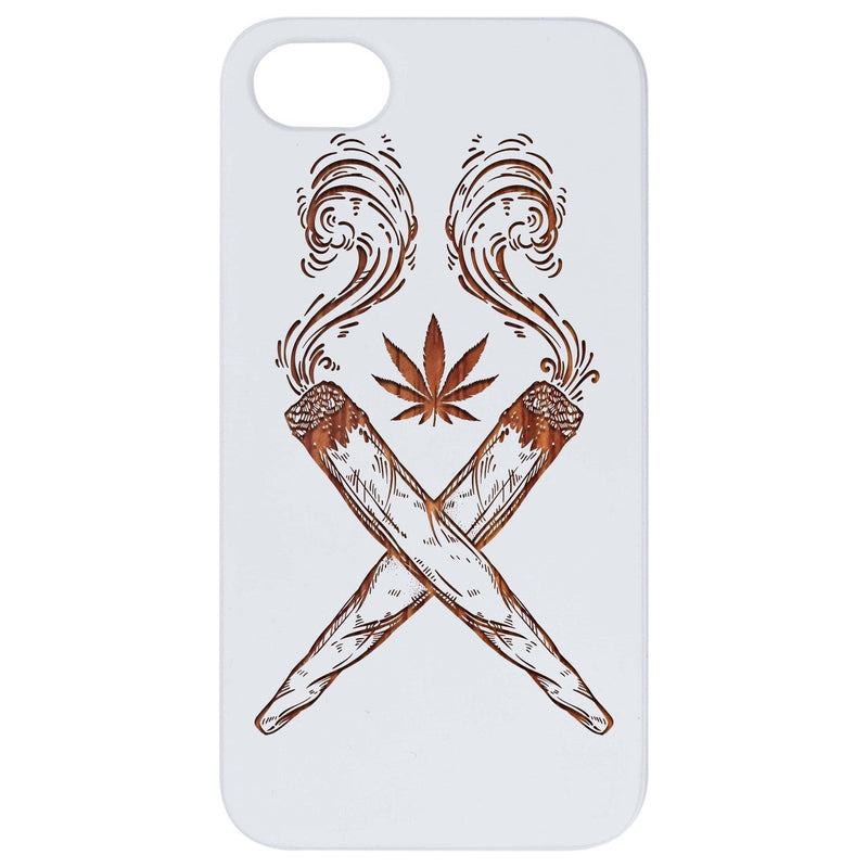 Marijuana Leaf - Engraved Wood Phone Case