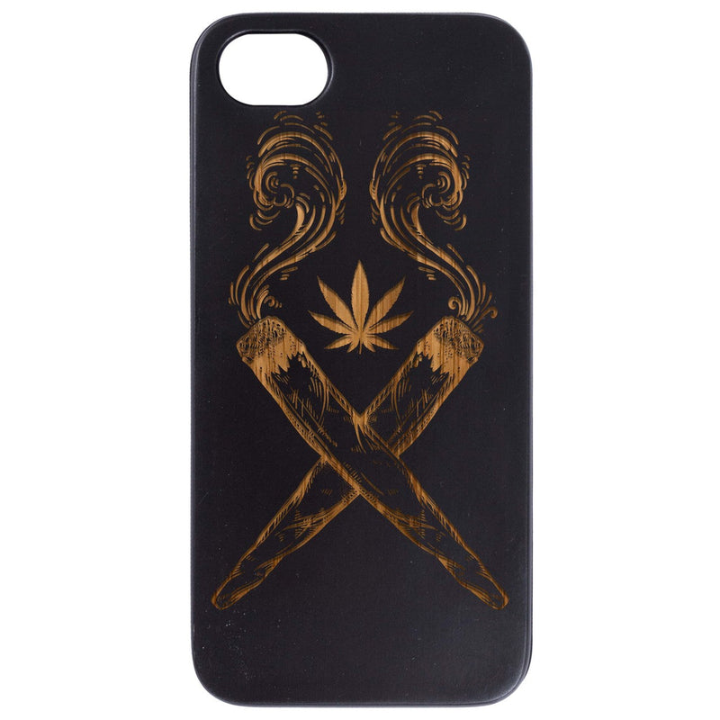 Marijuana Leaf - Engraved Wood Phone Case