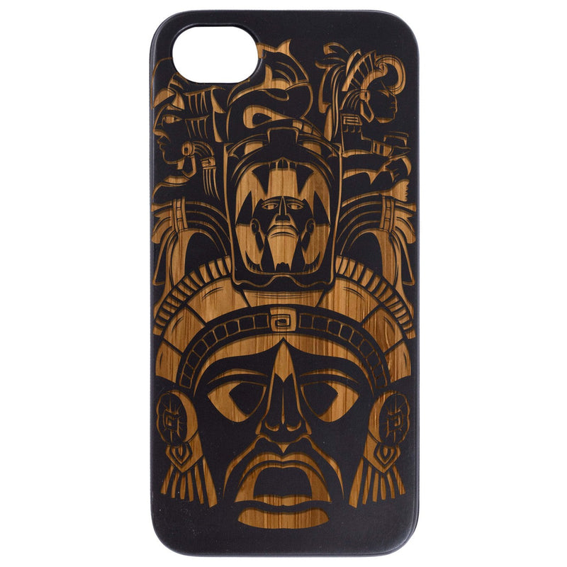 Mayan Mask - Engraved Wood Phone Case