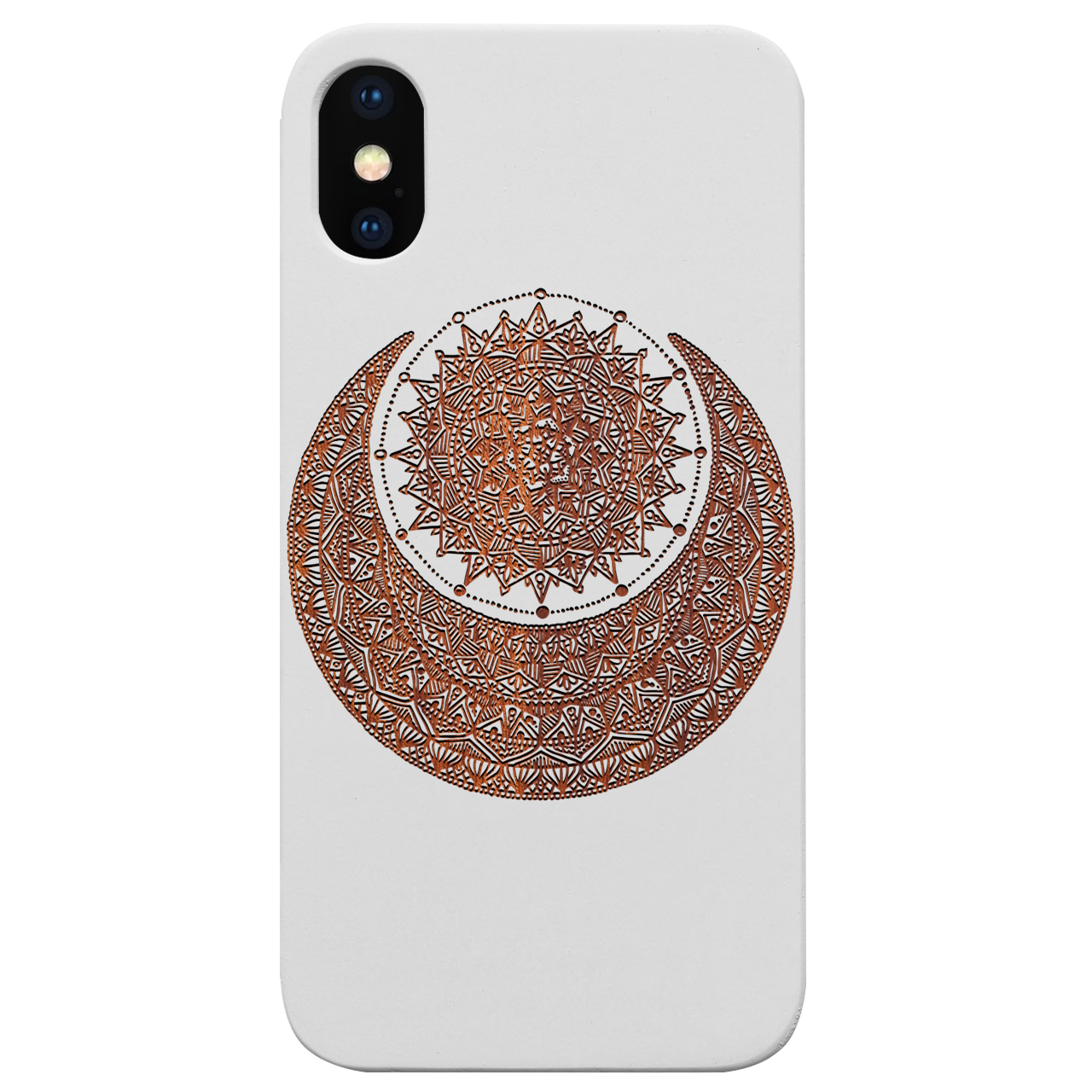 Moon With Sun - Engraved Wood Phone Case