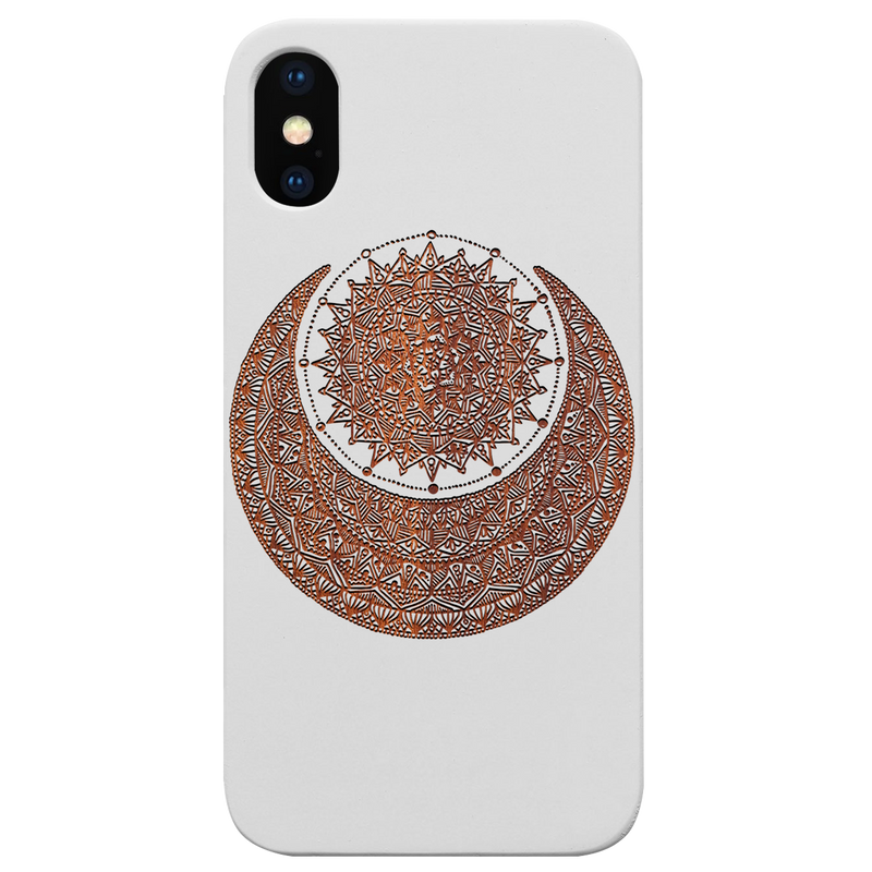 Moon With Sun - Engraved Wood Phone Case