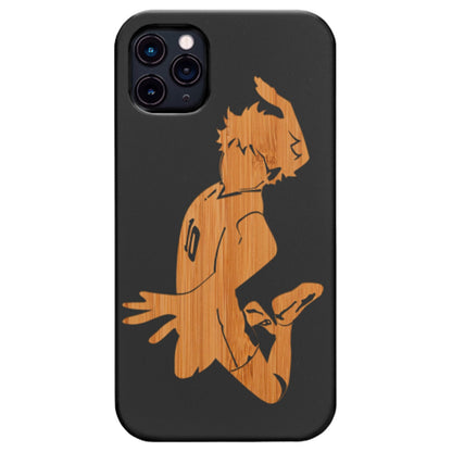 Haikyuu Hinata Minimalist - Engraved Wood Phone Case