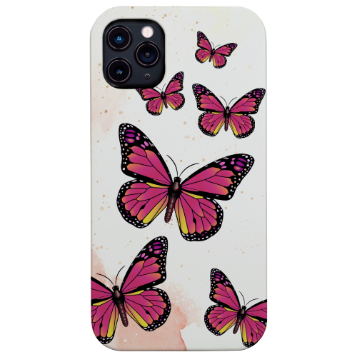 Pinky Butterfly - UV Color Printed Wood Phone Case