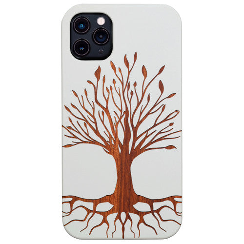 Tree with Root - Engraved Wood Phone Case