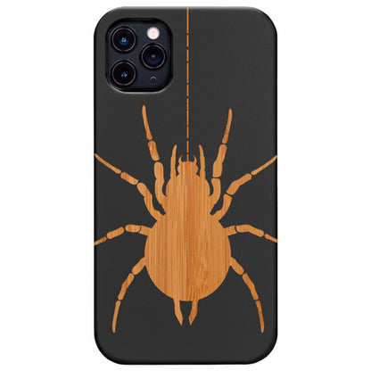 Big Hanging Spider - Engraved Wood Phone Case