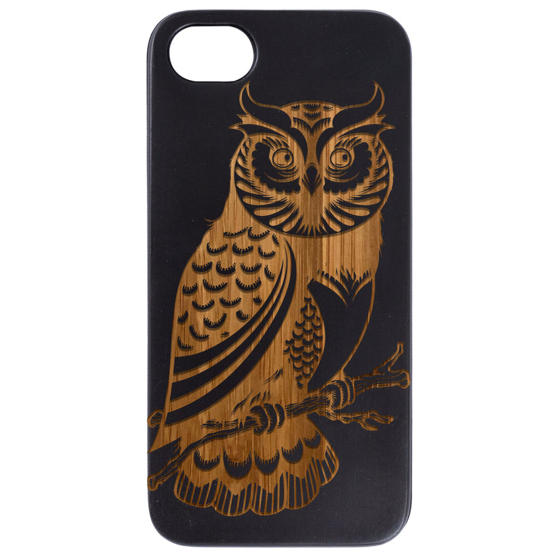 Owl 2 - Engraved Wood Phone Case