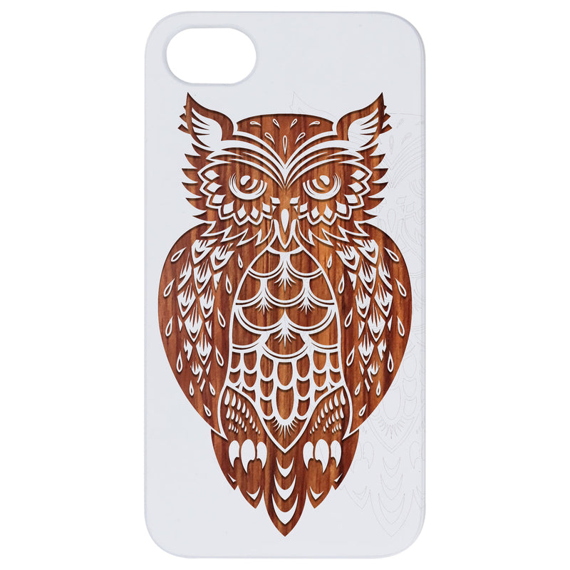 Owl 3 - Engraved Wood Phone Case