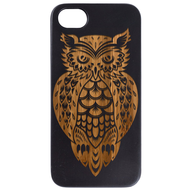 Owl 3 - Engraved Wood Phone Case