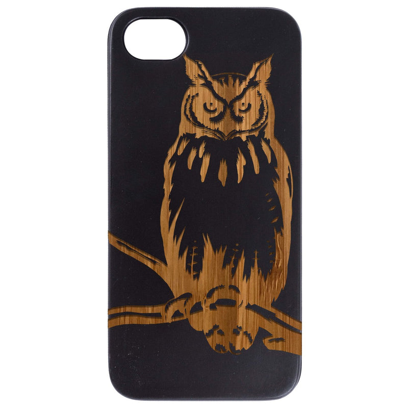 Owl 1 - Engraved Wood Phone Case