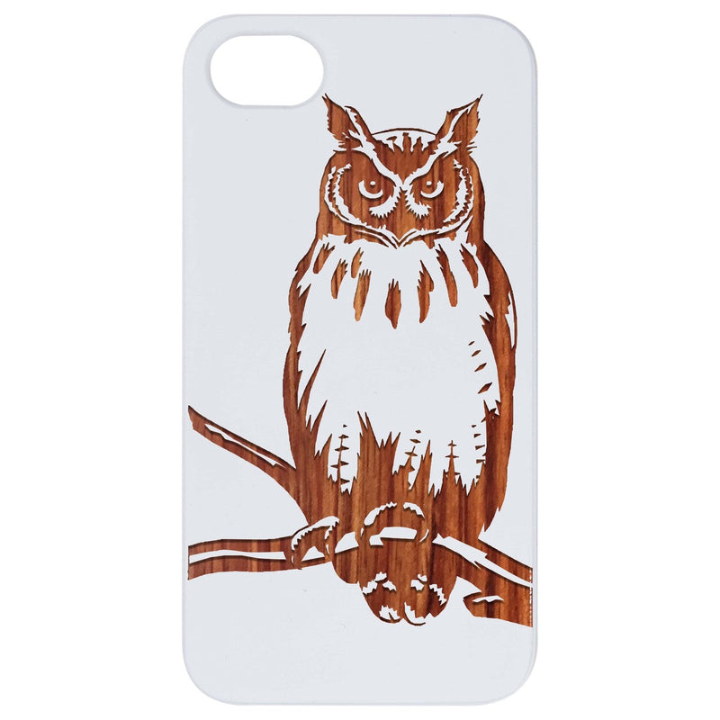 Owl 1 - Engraved Wood Phone Case